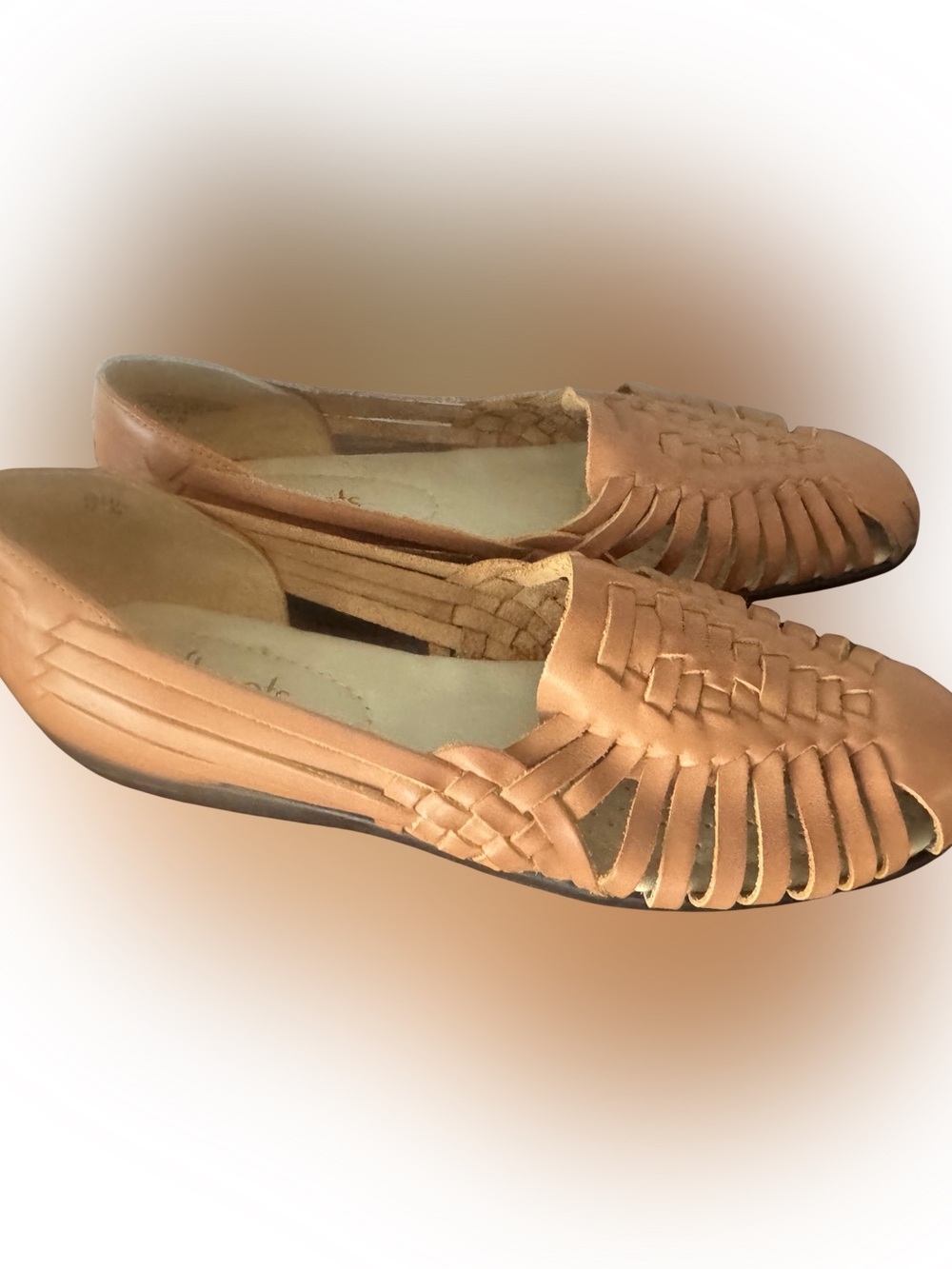 Softspots Woven Huarache Flats in Tan